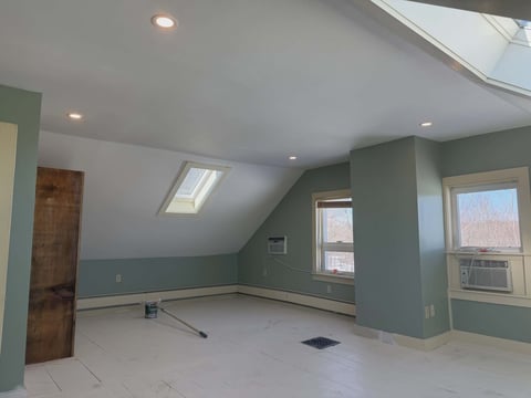 LED ceiling lights in a room remodel