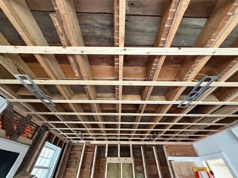 Rough in overhead lighting work in progress